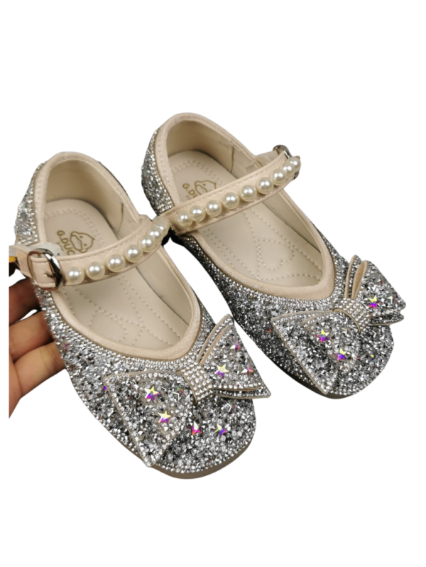 Kids' Glitter Bow Party Shoes