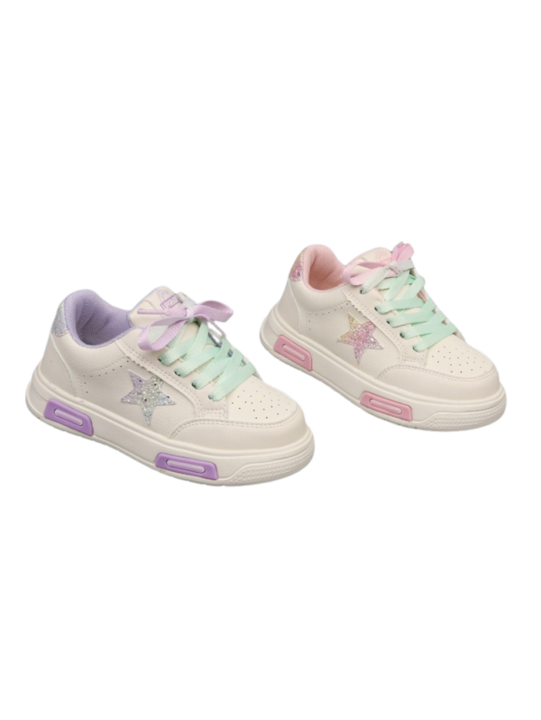 Kids' Pastel Glitter Sneakers