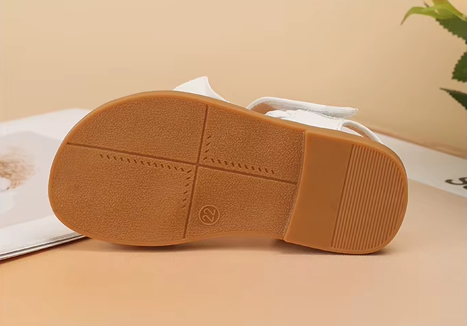 Kids' White Braided Sandals with Ruffle Detail - Image 9