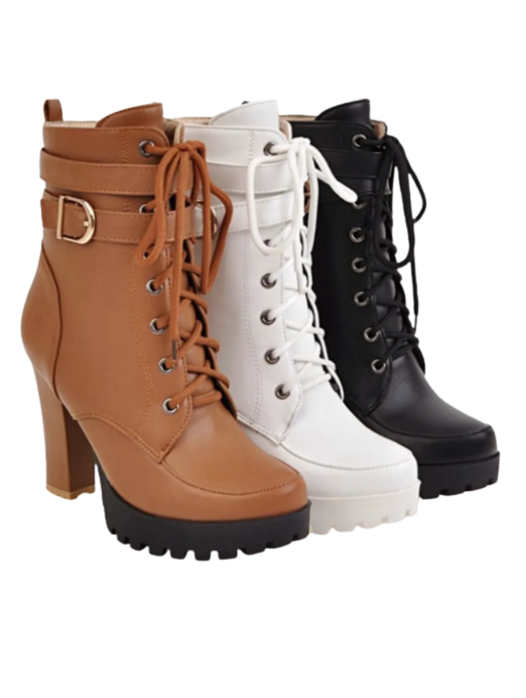 Kids' Lace-Up Chunky Heel Boots