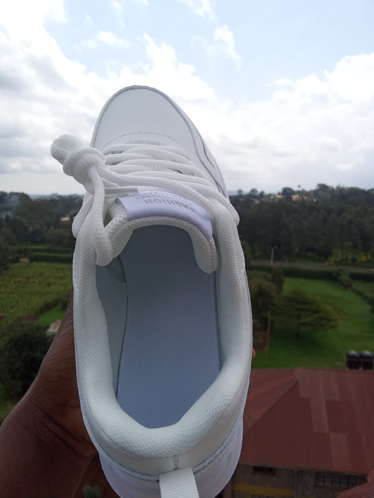 Kids' All-White Athletic Sneakers - Image 3