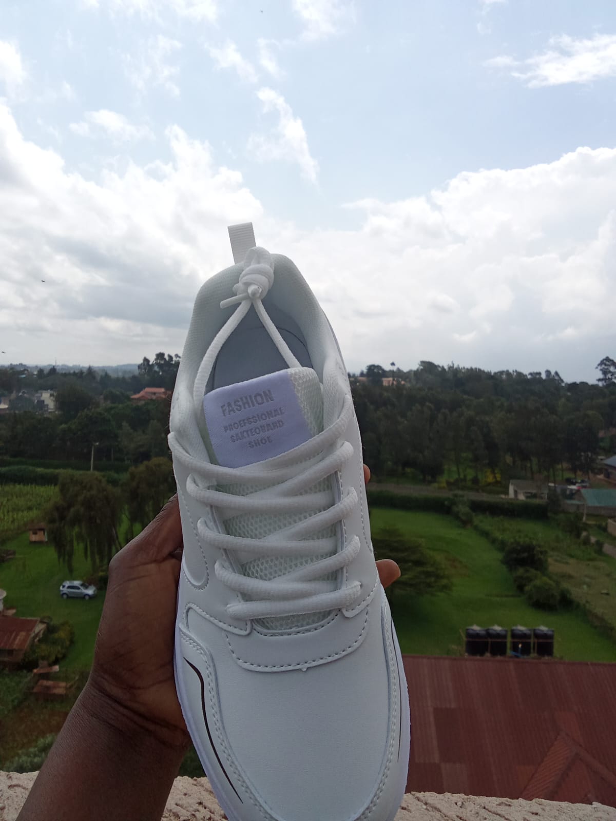 Kids' All-White Athletic Sneakers - Image 5