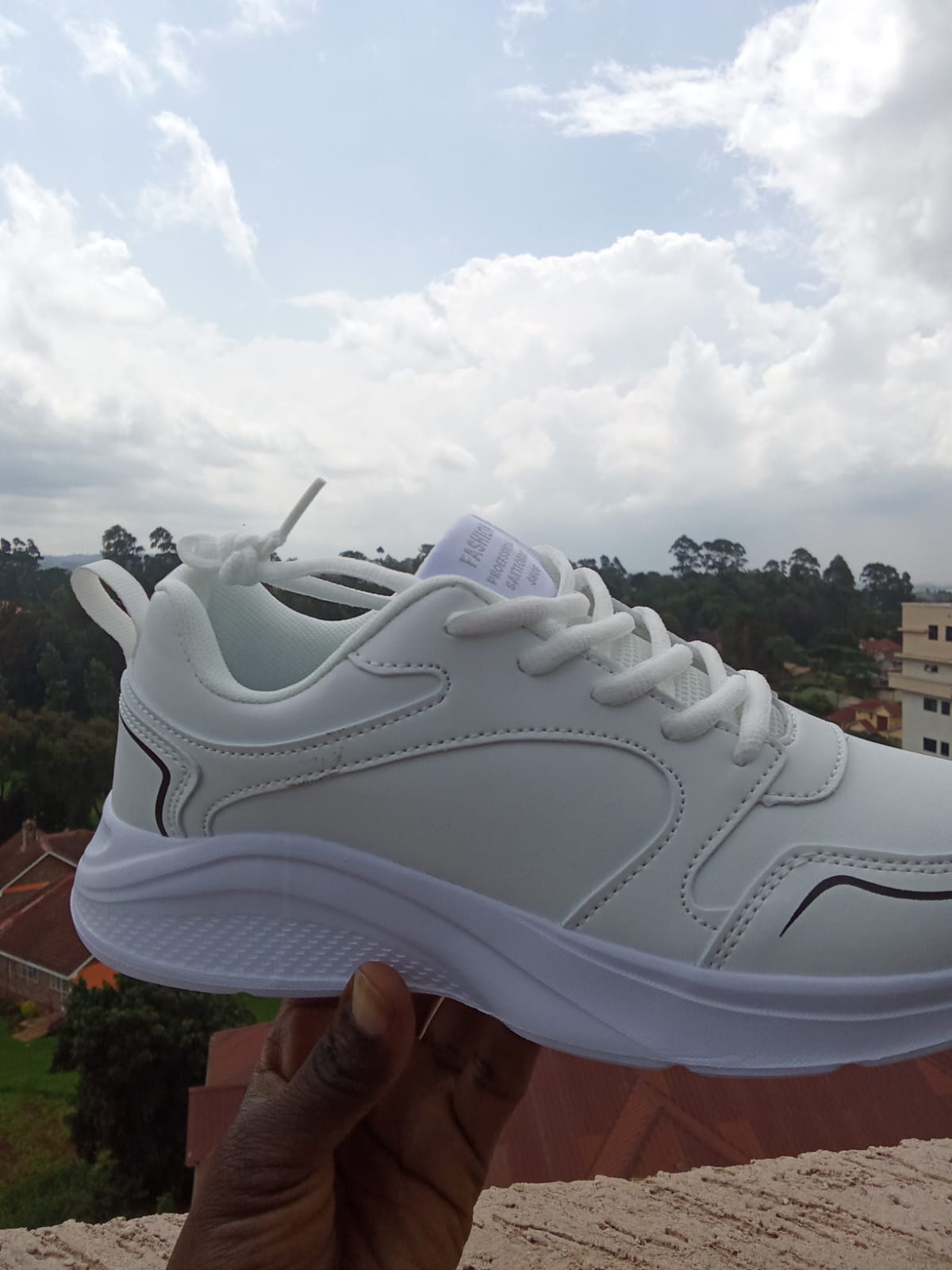 Kids' All-White Athletic Sneakers - Image 6