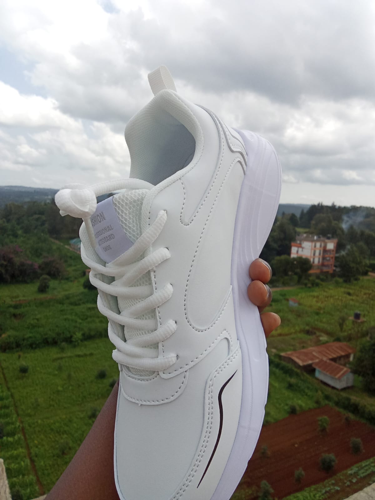 Kids' All-White Athletic Sneakers - Image 7