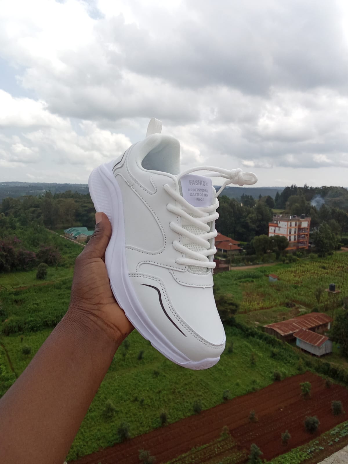 Kids' All-White Athletic Sneakers - Image 8