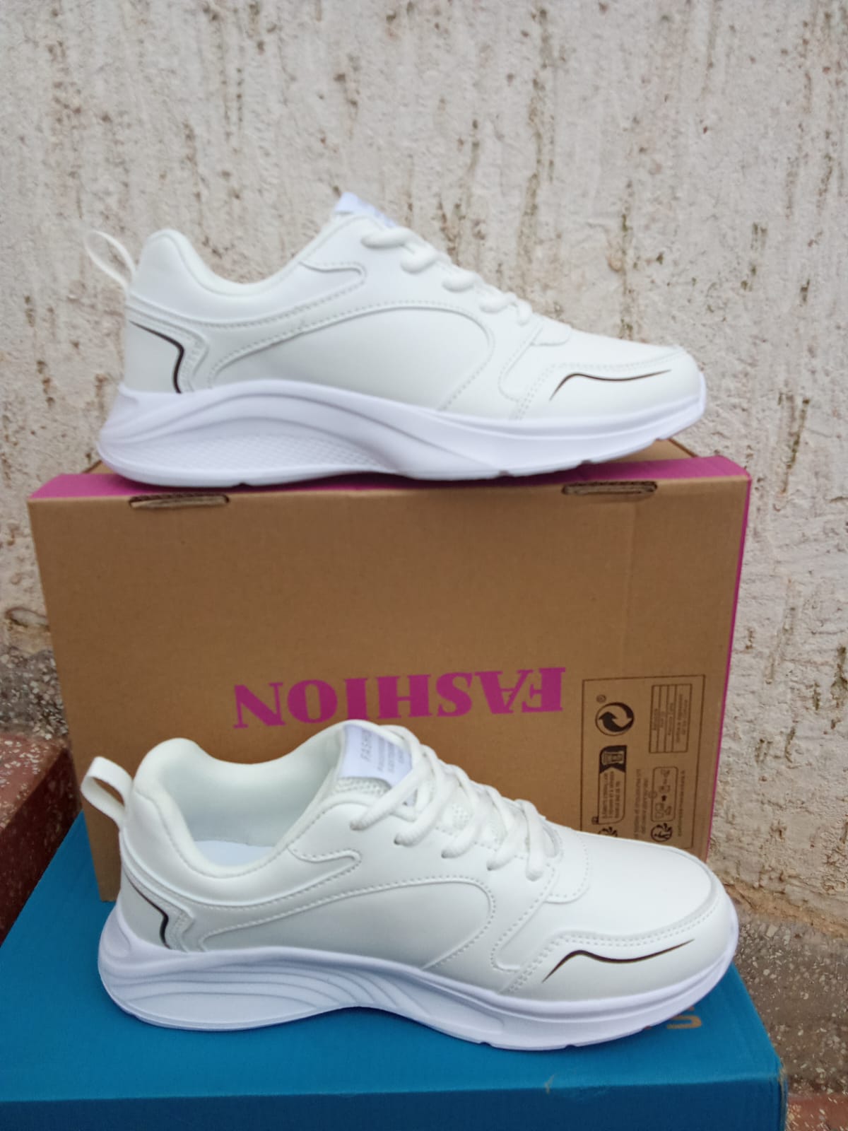 Kids' All-White Athletic Sneakers - Image 9