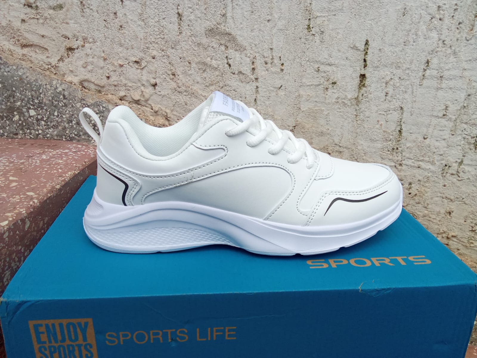 Kids' All-White Athletic Sneakers - Image 10