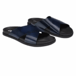 Glossy Crisscross Slide Sandals