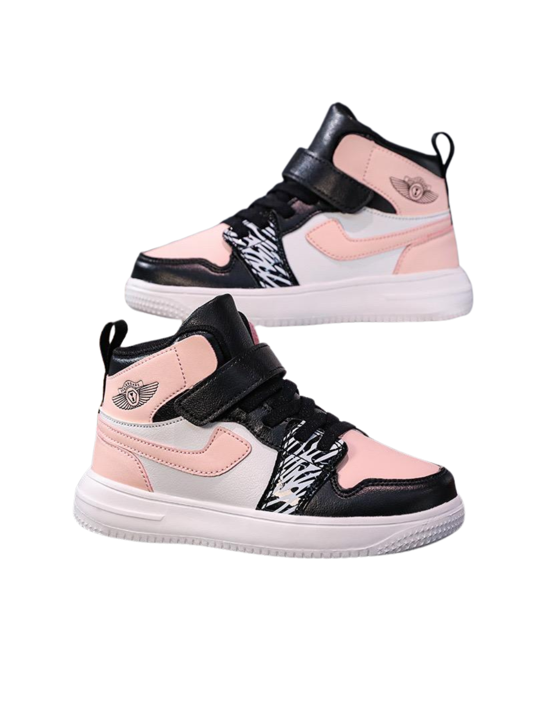 Zebra Accent High-Top Sneakers