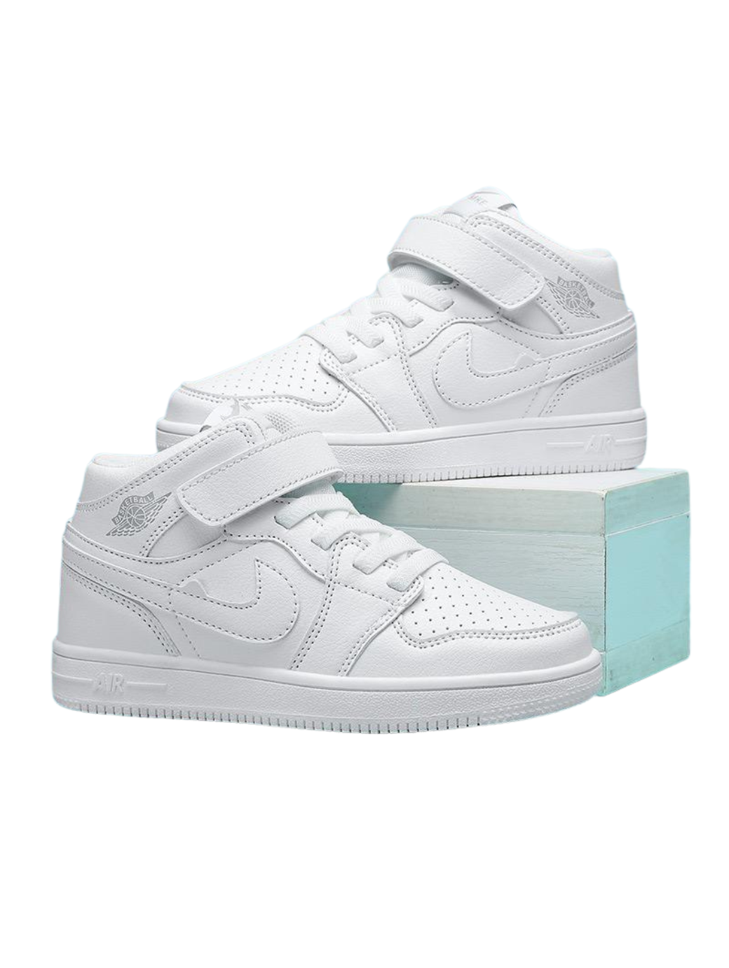 Classic All-White Mid-Top Sneakers