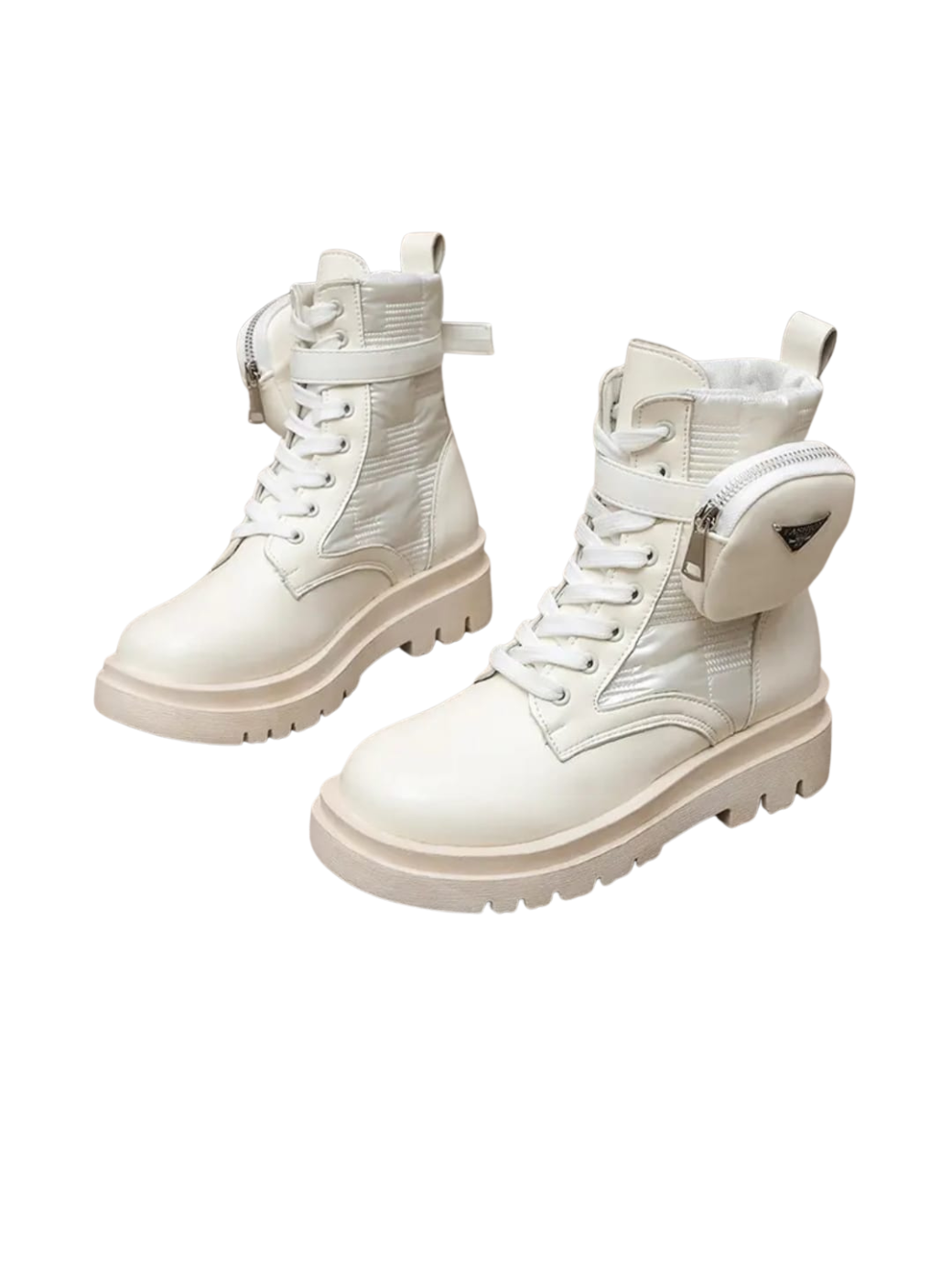 Combat Lace-Up Boots with Side Pouch - Image 2