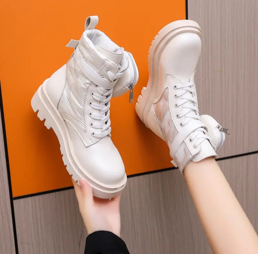 Combat Lace-Up Boots with Side Pouch - Image 4