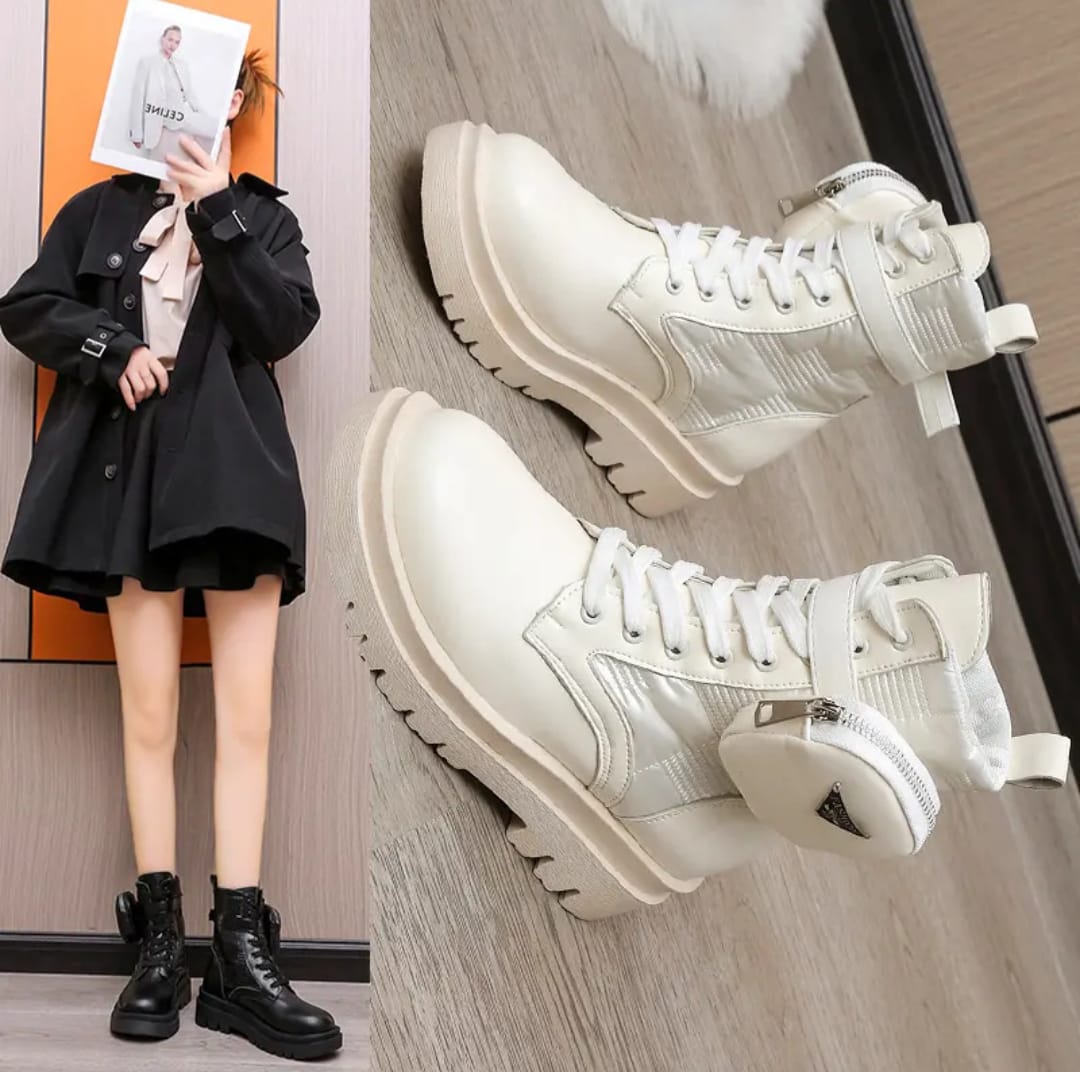 Combat Lace-Up Boots with Side Pouch - Image 8