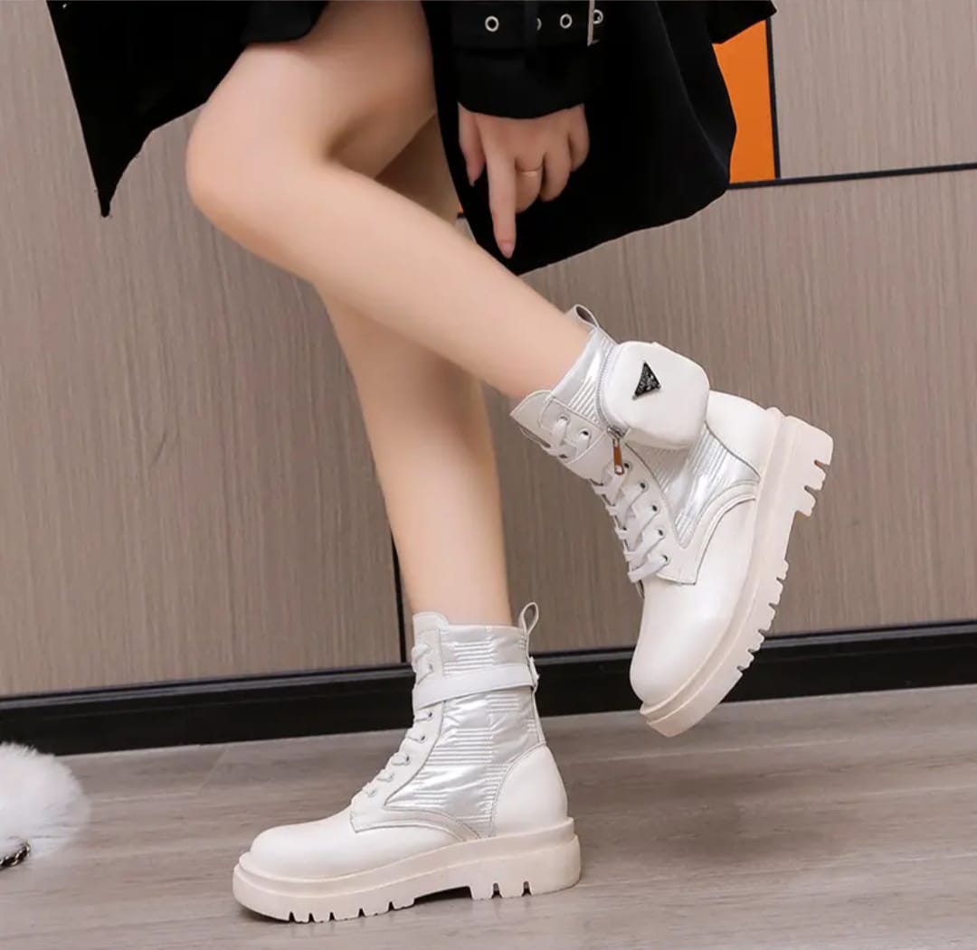 Combat Lace-Up Boots with Side Pouch - Image 6