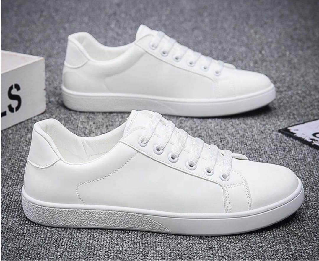 Classic All-White Low-Top Sneakers - Image 2