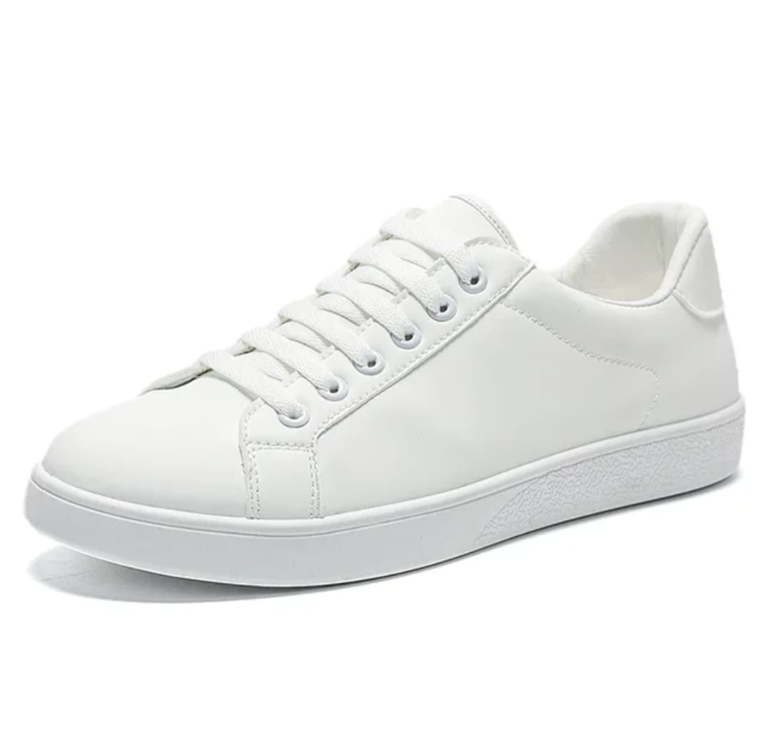 Classic All-White Low-Top Sneakers - Image 7